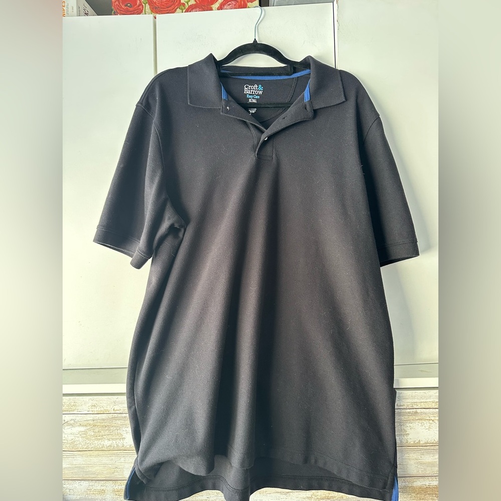 👕 Croft & Barrow Men’s XLT Black Polo Shirt Big & Tall Classic Fit